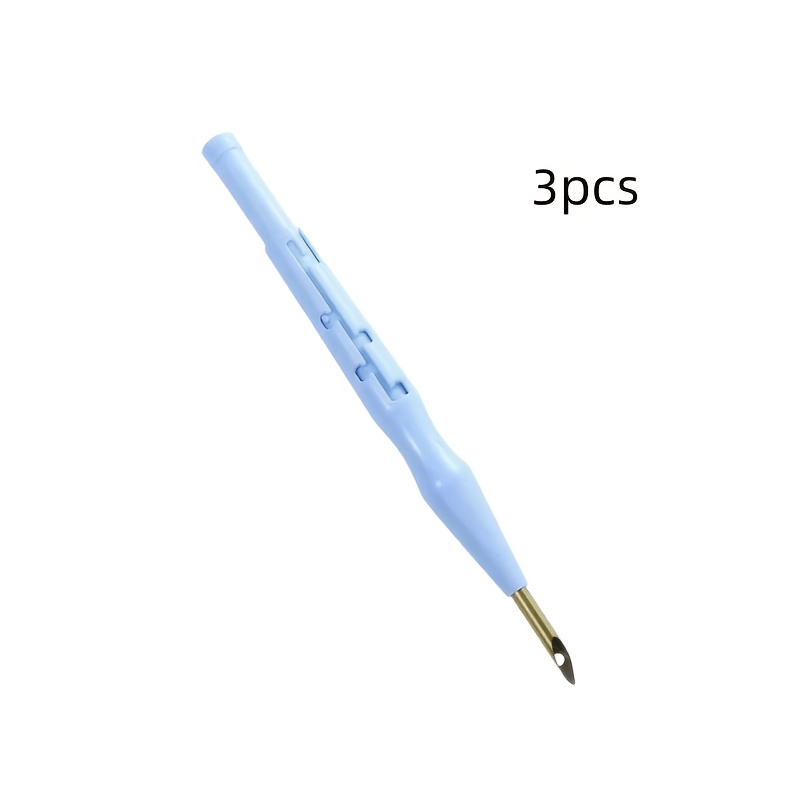 TEMU 3pcs Knitted Embroidery Set, Includes Crochet Hook, Punch Needle For Handmade Embroidery, Thickened Material, Colorful