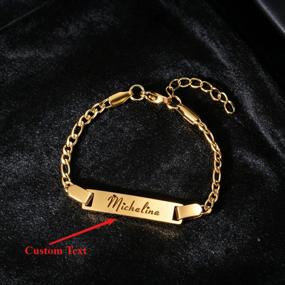 Custom Personalized Engraved Bar Bracelet - Unique Gift