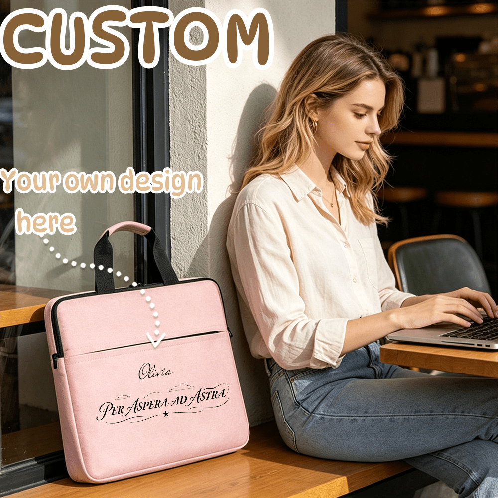 Spacious Lightweight Laptop Bag with Customizable Text
