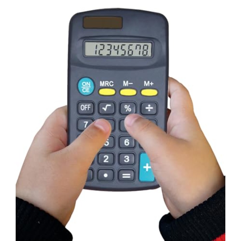 TEMU 2026 Calculator 8-digit Desktop Calculator, Handheld Tilted Design, Solar Battery Powered, Clear Display Screen, Portable And User-friendly,