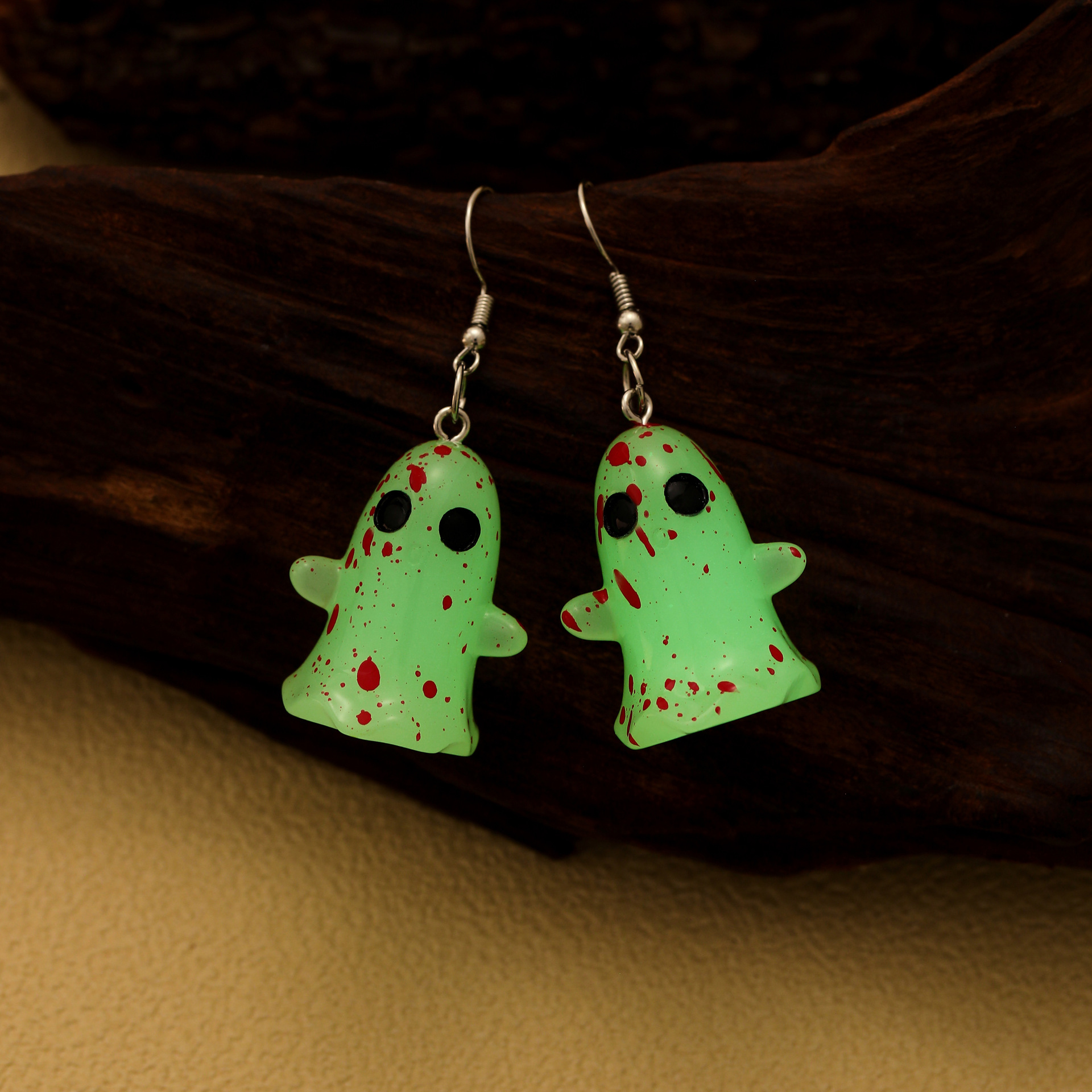 3pc Halloween Themed Pendant Necklace & Earrings Set, Women's