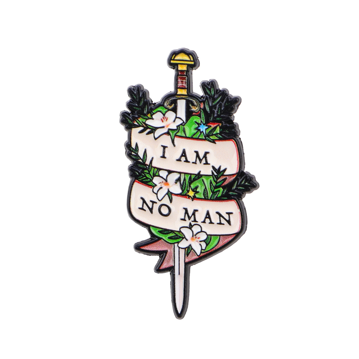 TEMU 1pc I AM NO MAN Épingles à cheville en émail Broches de jeu Femme Homme Sacs à dos Ajouts Sacs Badge Mode Revers Bijoux Cadeaux d'anniversaire