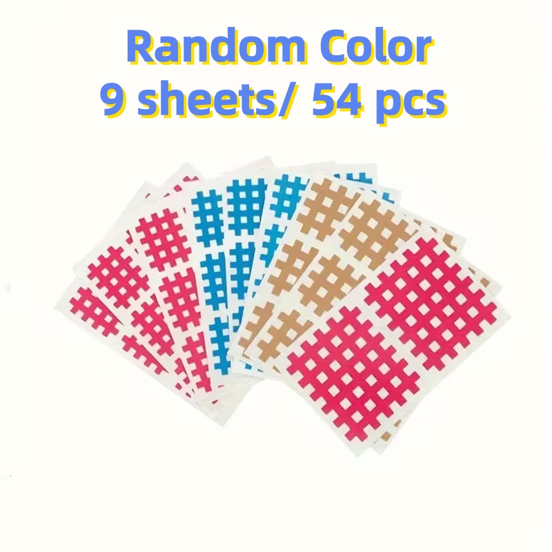 Image of Random Color 54pcs Cross Muscle Tapes/adhesive Sports Pads And Patches For Shoulders And Elbows/ideal For Yoga, Exercise, And Workout Additions