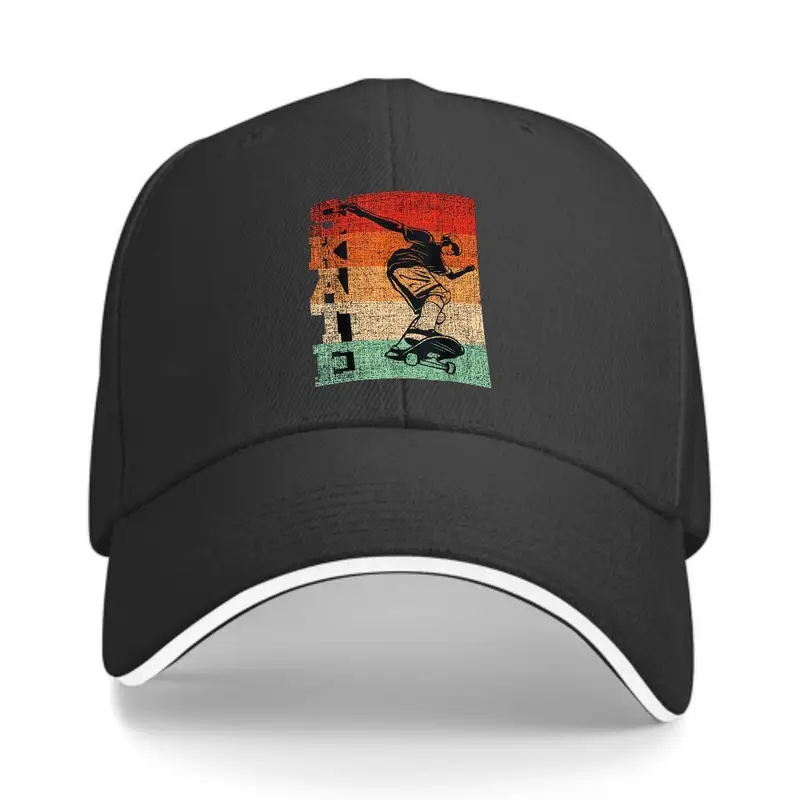 adjustable retro skateboard graphic trucker cap vibrant