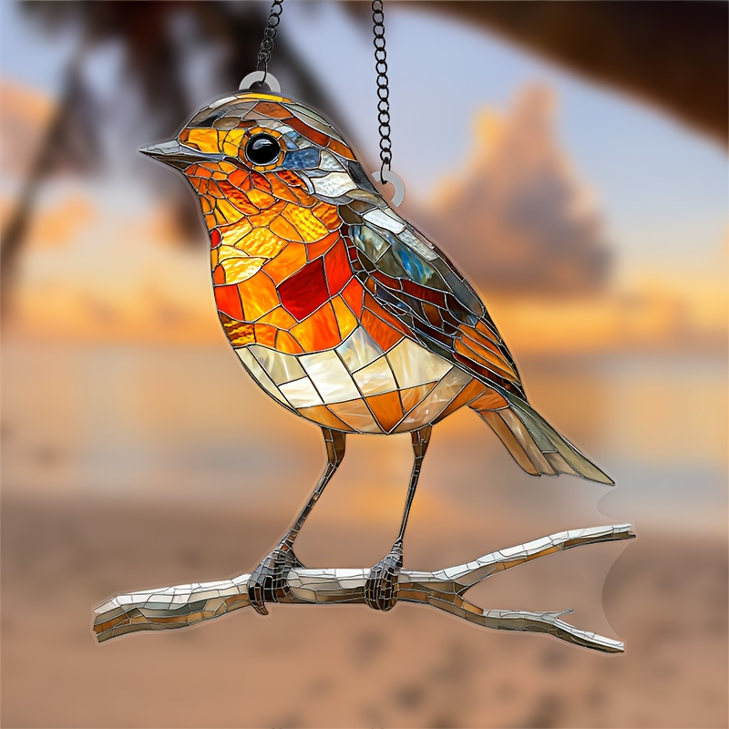 

Robin Suncatcher - 8" Acrylic Bird Decor For Garden, Kitchen & Farmhouse - Perfect Gift For Animal And Bird Enthusiasts, Scene Decor, Wall Decor, Country Home