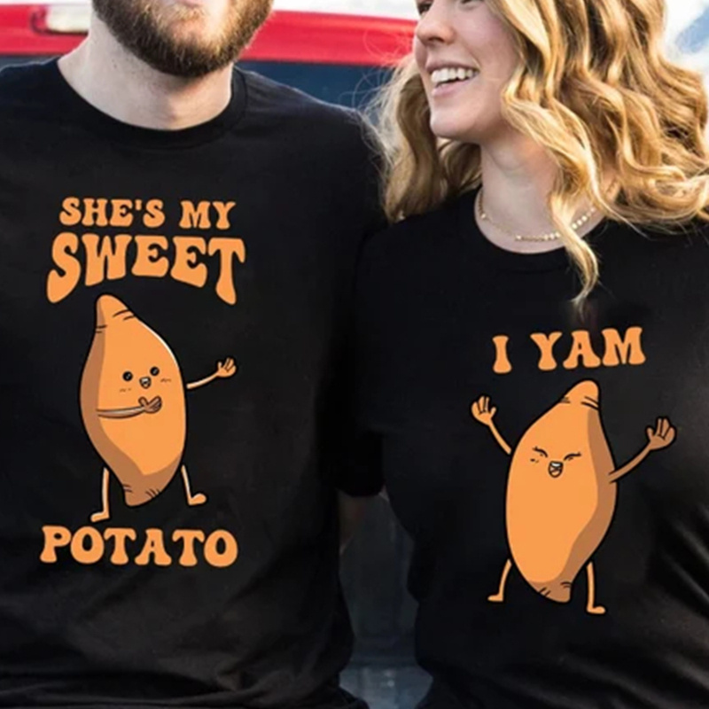 

Sweet & I Yam Couples Matching T-shirts - Funny Cotton Tees For , Thanksgiving, Christmas, Valentine's Day Gifts