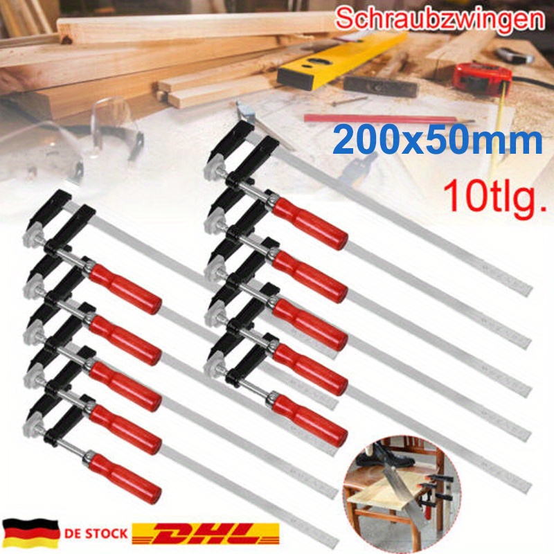10pcs 150/300mm Screw Clamp Set Malleable Iron Collet Clamps