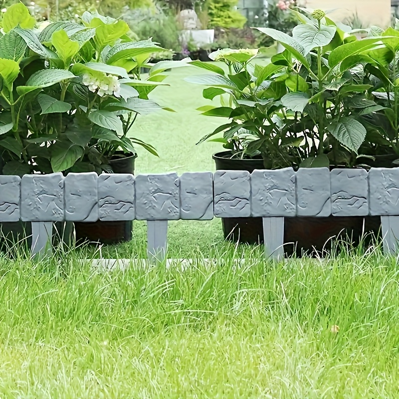 Juego de 6 piezas de borde para paisaje de jardín, valla de plástico para jardín, valla para césped, decoración de jardín de otoño, decoración de valla divisoria de paisaje para huerto y césped de exterior, fácil de instalar