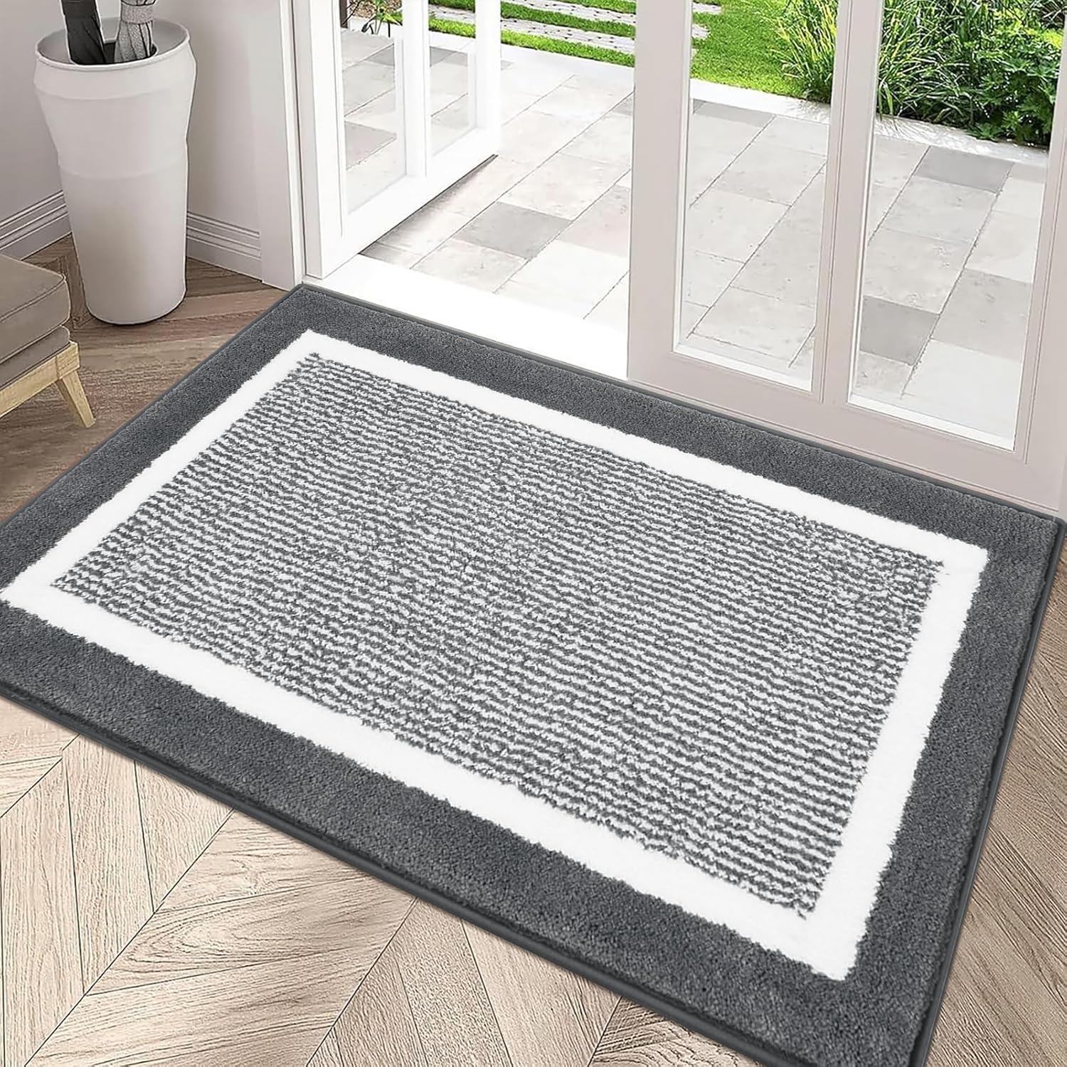 TEMU Tapis de Porte Intérieur Antidérapant et Absorbant 32"x48" - Tapis d'Entrée Lavable en Machine à Profil Bas, Tapis de en Microfibre Durable pour