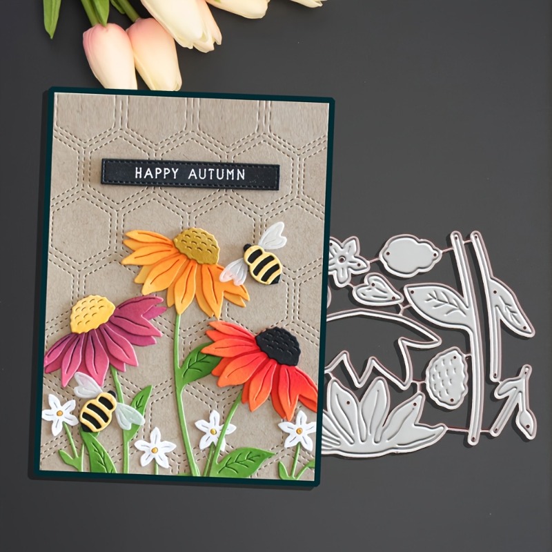 TEMU 1 Flower Metal Cutting Die, Decoration Embossing Die Cuts, Greeting Card Making Template, Suitable For Album Card Making, Handmade Card Tools,