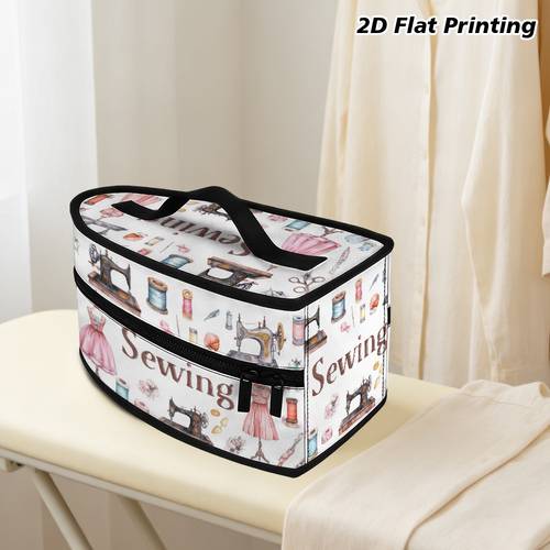 2d flat 1pc vintage watercolor sewing kit ironing bag is a portable iron storage bag with foldable design and double zippers top handle and large capacity travel and home storage and holiday gifting