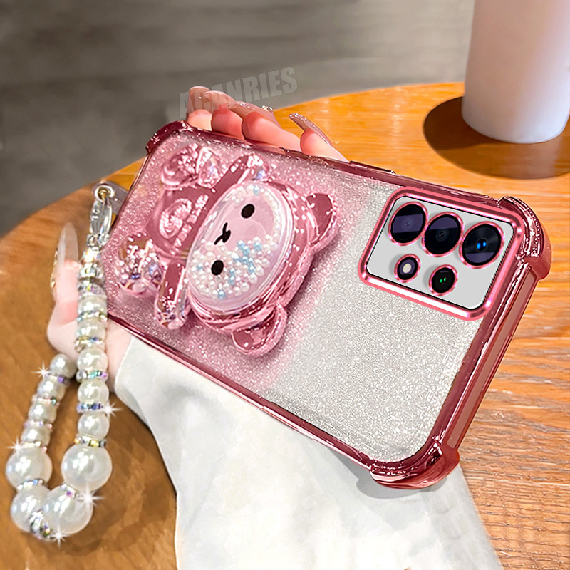 TEMU Étui téléphone : Dragonne perle pailletée, bracelet , support plaqué, luxueux dégradé, - pour Galaxy A13/A23/A32/A32 5G/A33 5G/A52/A52 5G/A52s