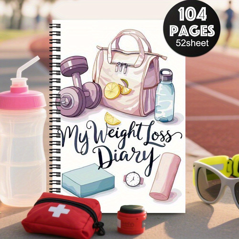 E-shop 1 Buch Abnehmplan & Gesundheitstagebuch – Fitnesslogbuch mit Diätplaner, Trainings-Tracker & Fortschrittstabelle – Kompaktes Ernährungstagebuch