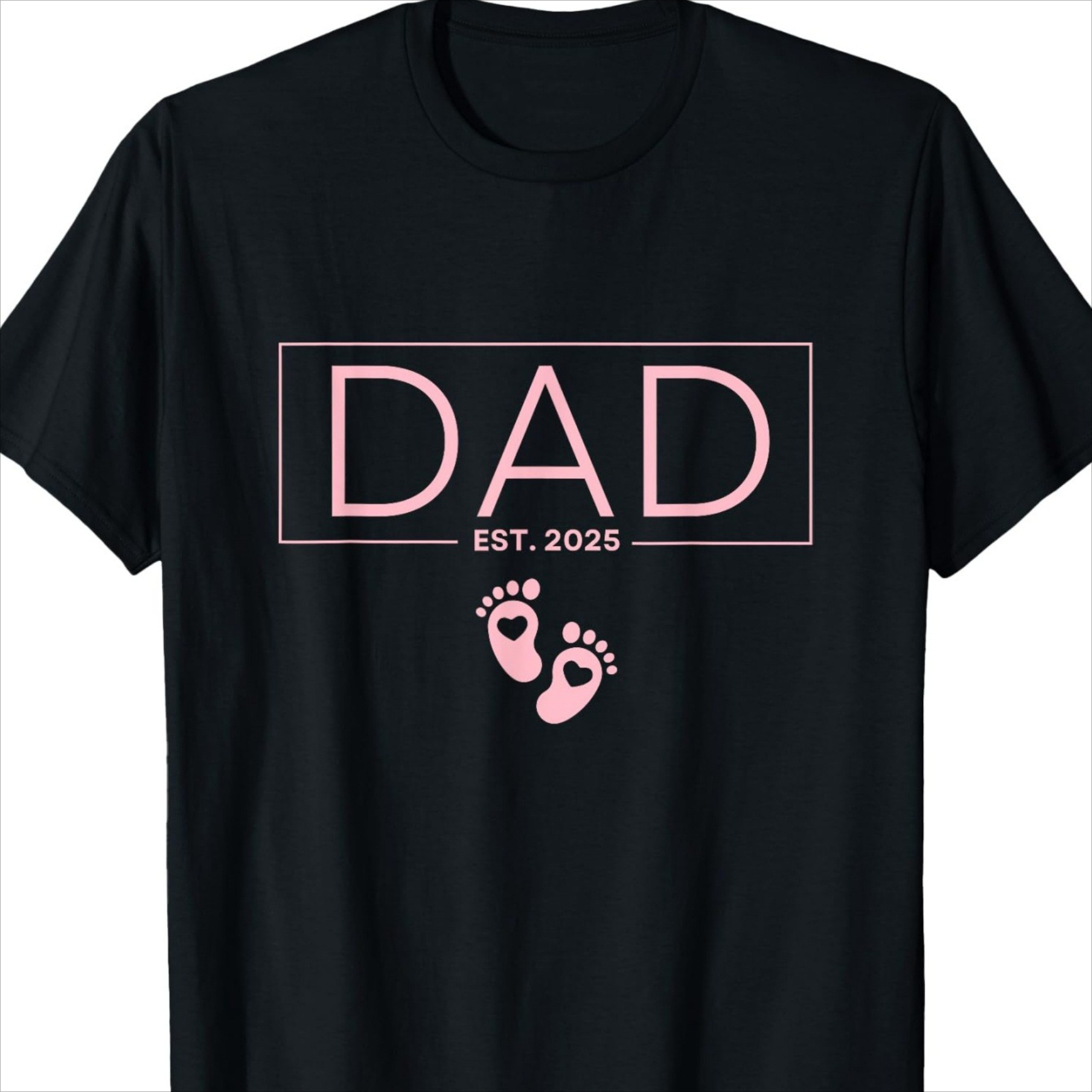 

Dad Est. 2025 - Footprint Map, Cotton Short-sleeved T-shirt: Casual T-shirt, Fashion Wear