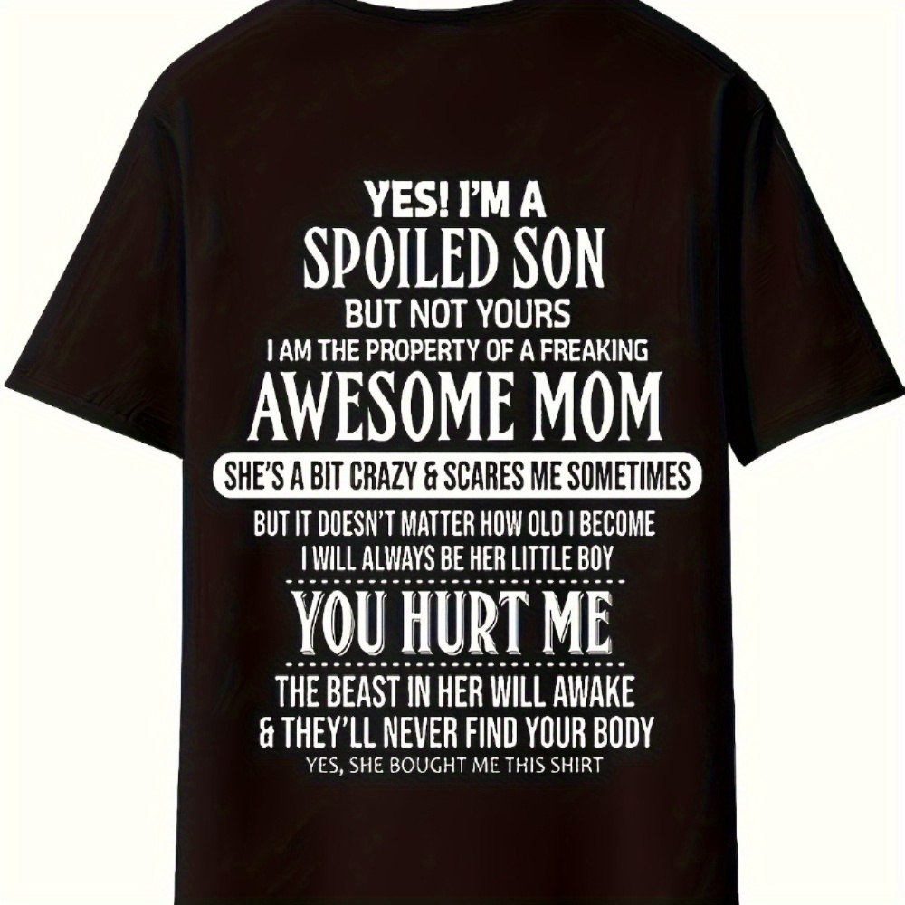 

Men's Short Sleeve Crew Neck Funny Text Casual T-shirt For Summer Outdoor