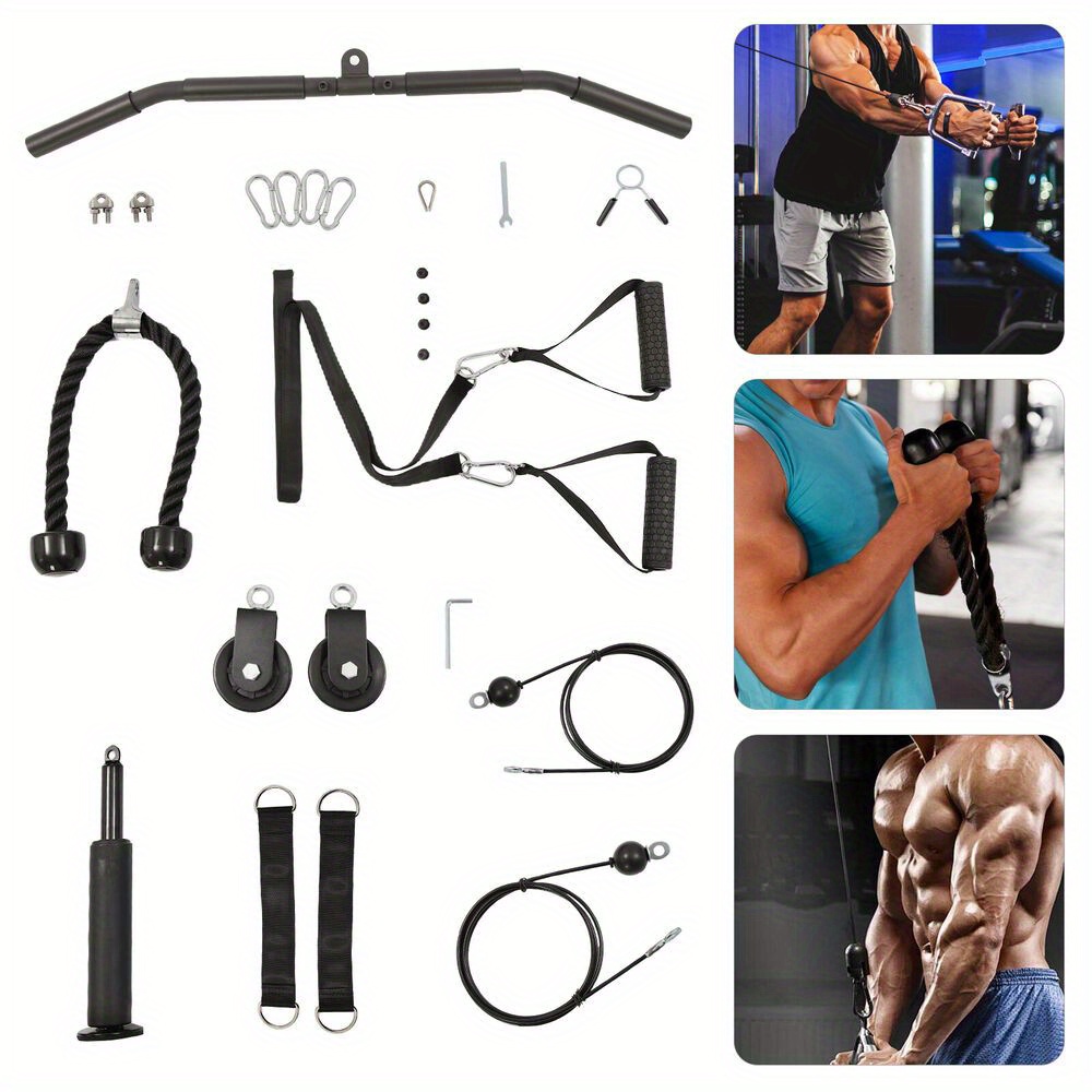 Fitness Cable Lat Pulley System Pull Down Machine Attachments Workout Equipment