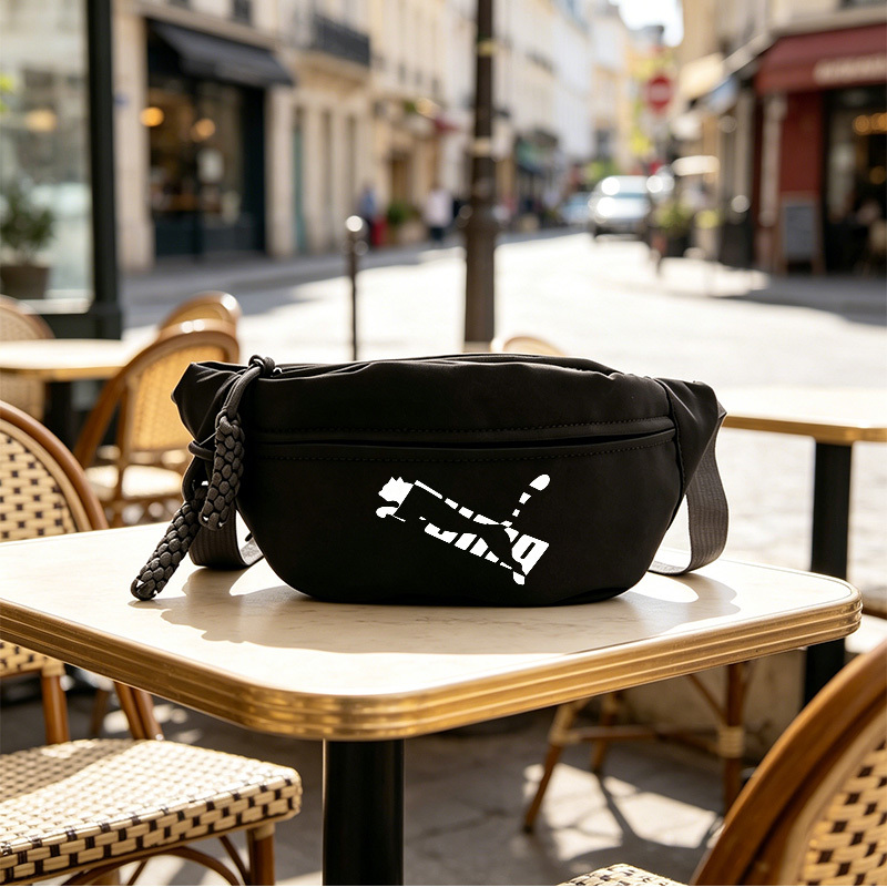 TEMU 1pc High-end Animal Print Waist Bag Pocket Zipper Crossbody Bag Unisex Fashion Casual Adjustable Strap For Travel Camping Hiking Smartphone