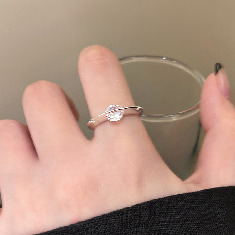 rotating zirconia planet surrounds zirconia ring exuding a fashionable and high end   for women finger ring is fashionable simple and niche   Product details 6