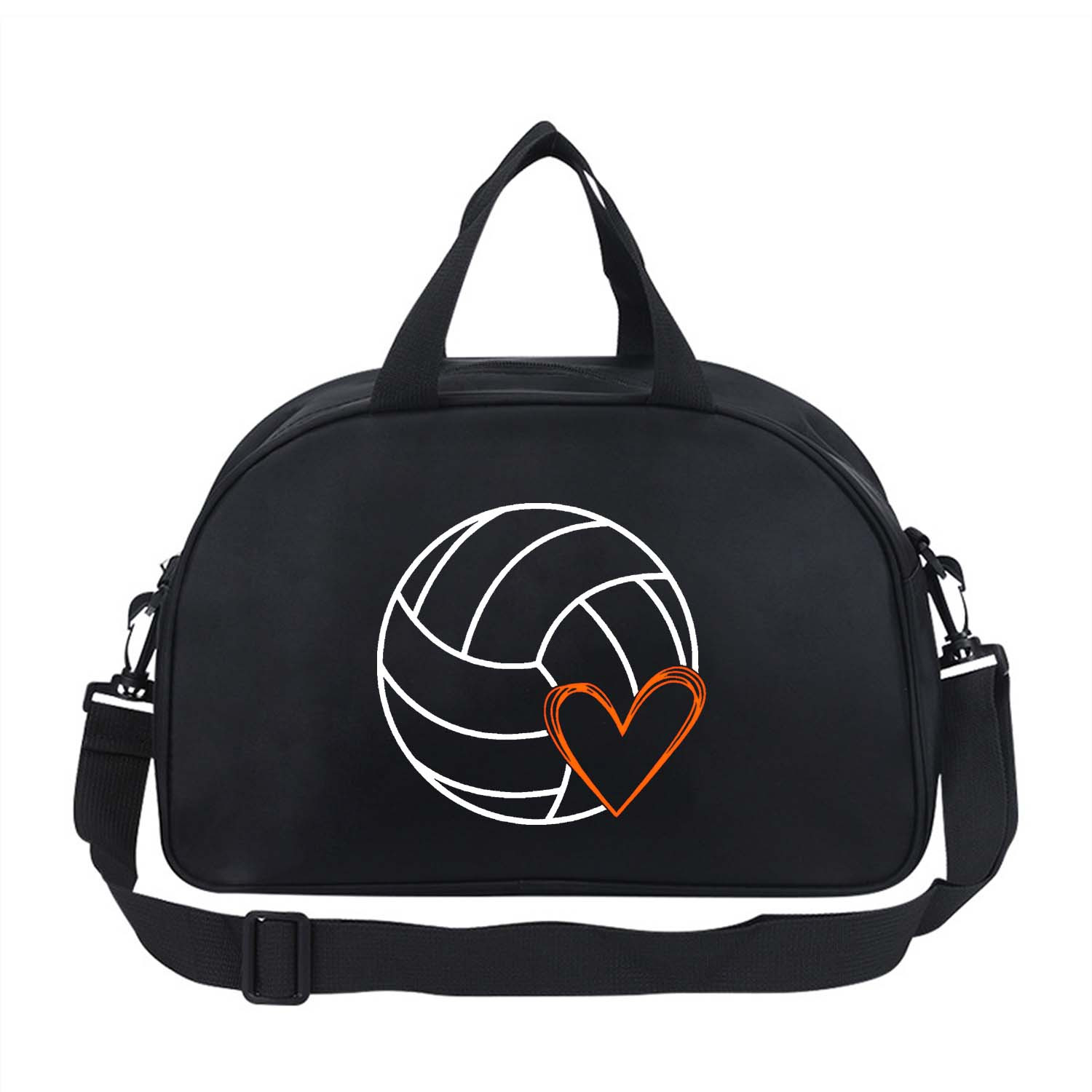 TEMU 1pc Volleyball Heart Print Handbag, Pattern Dance Bag, Multifunctional Crossbody Shoulder Bag, Casual Travel Bag, Sports Fitness Bag, Yoga Bag