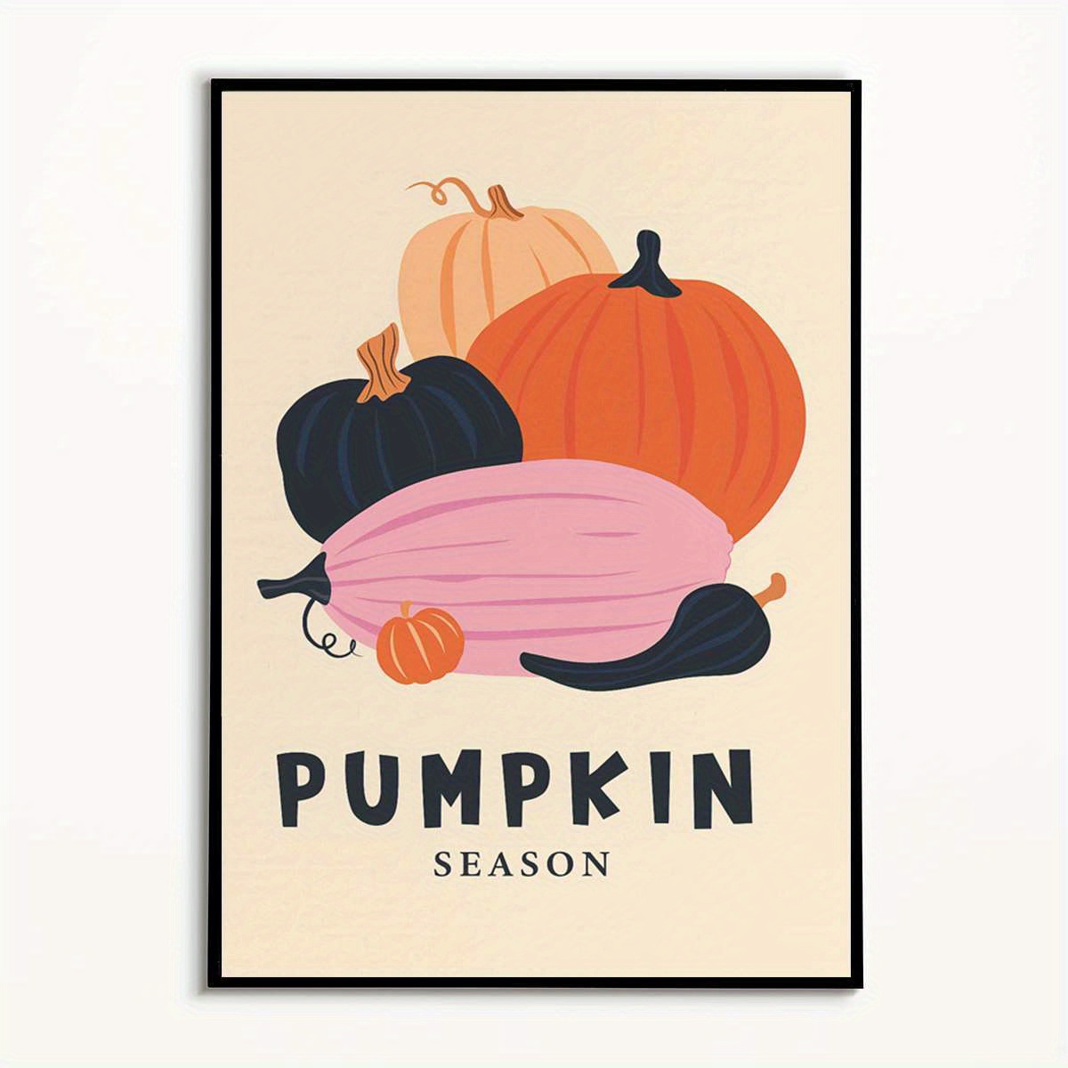 TEMU 1pc 2d Flat Prints Pumpkin Harvest Art Posters Style Wall Decor Unframed Canvas Printing Home Decoration Hanging Pictures Room Decoration Murals