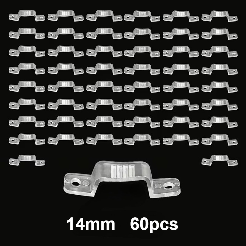TEMU 60pcs Of Led Strip Mounting Clips (screwless) - 14mm / 17mm Led Strip Clips, Suitable For 5050, 3014, 5730, 2835 (without Led Strip)