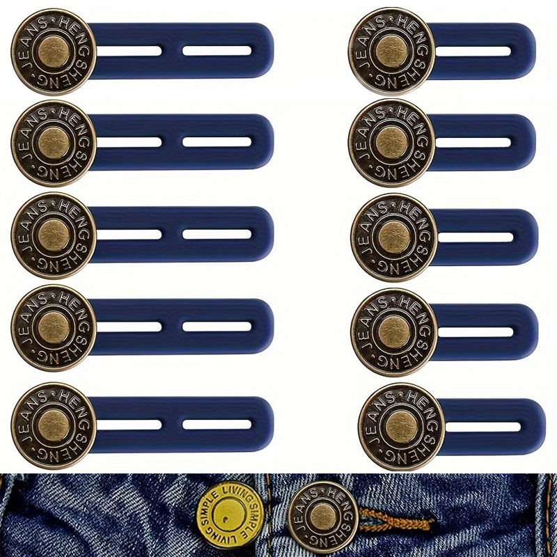 

10pcs Seamless Jeans Button Extenders - Adjustable Belt Extenders For Men And Women, Metal Silicone Jeans Cutting Accessories