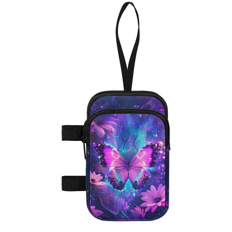 TEMU 1pc Lightweight Cane Hanging Bag With Floral Print, Walking Stick Storage Pouch, Multi-compartment Portable Organizer, Suitable For Daily