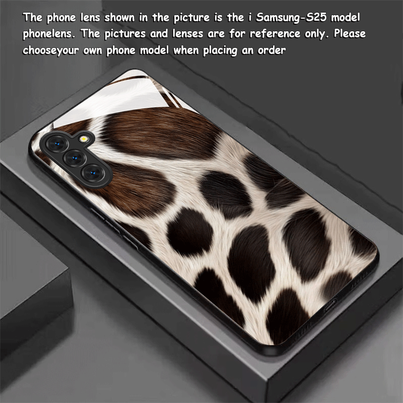 TEMU Phone Case - Luxury Leopard Print 2dflat Glass Phone Case For Galaxy