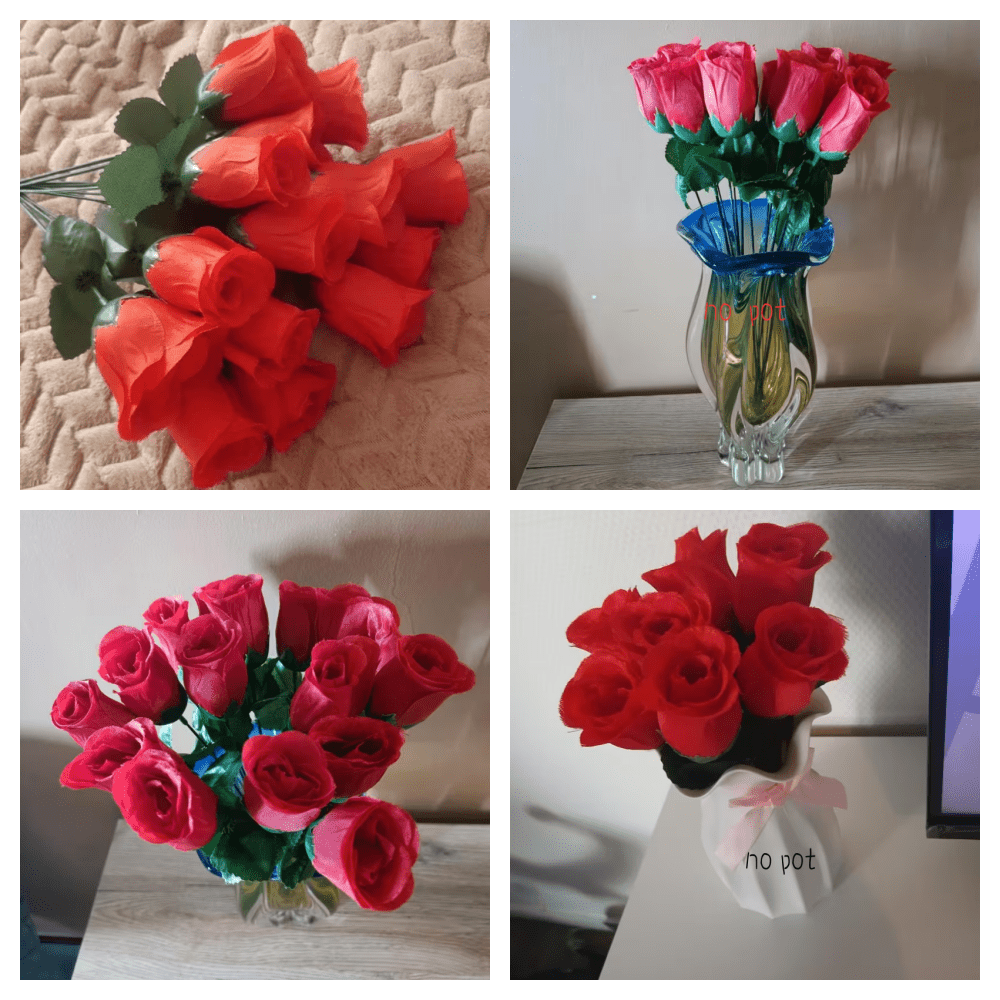 TEMU Bouquet de 26 roses artificielles, factices, fleurs en tissu, fleurs artificielles, décoration de salon, fournitures de mariage, Saint-Valentin,
