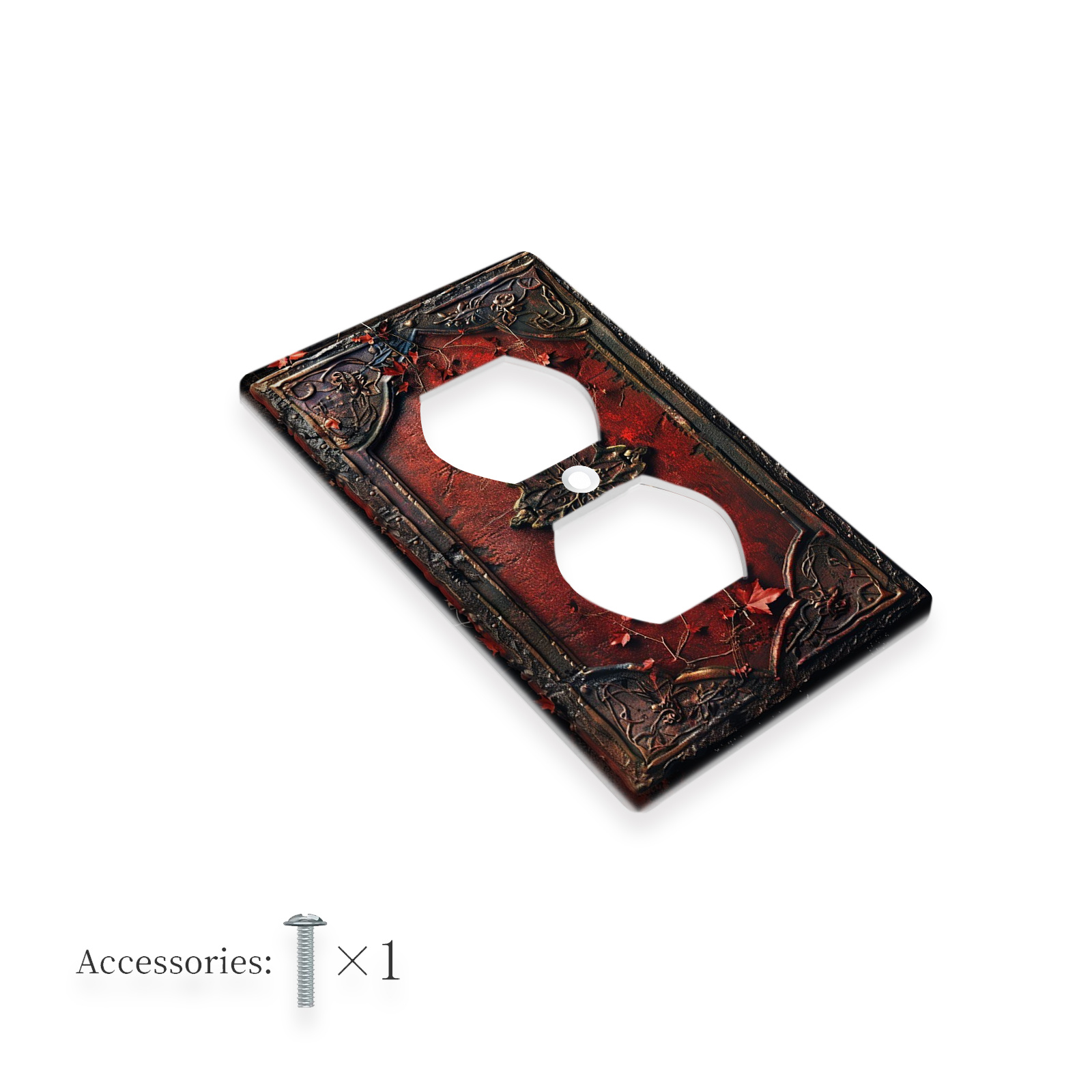TEMU Lampe Feuille d'Érable Vintage pour Couvercle d'Interrupteur - Plaque Murale Décorative pour Salle de Bain et Chambre de , Convient aux