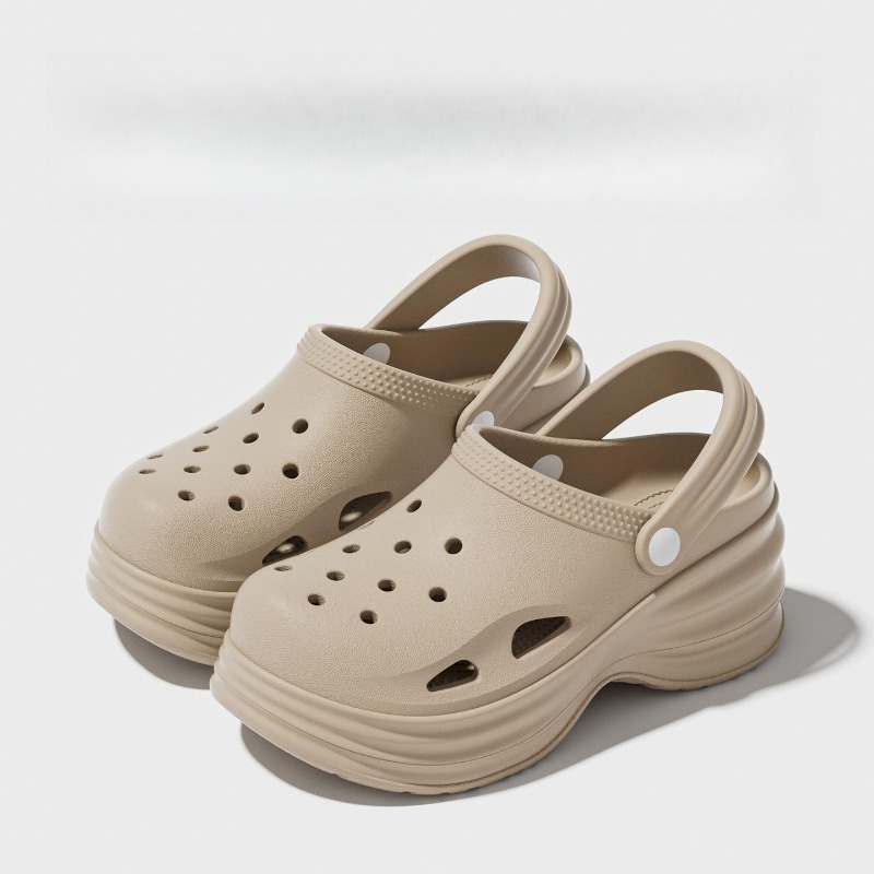 Image of Women's Thick Sole Non-slip Slide Slippers, And Lightweight, Solid Color, Suitable For Bathroom And Daily Wear, Women Shoes