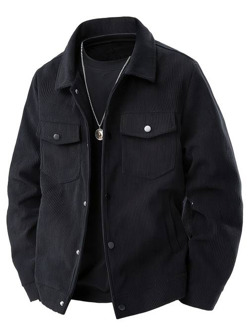 mens lapel jacket comfortable casual fashionable and versatile mens coat with multiple pockets and solid