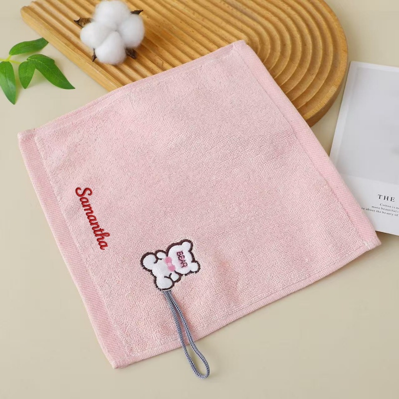 TEMU Customizable Embroidered Name Multi-functional Quick-dry Towel, Hand Towel, Niche Design Non-collision, Thick And Absorbent, With Hook For