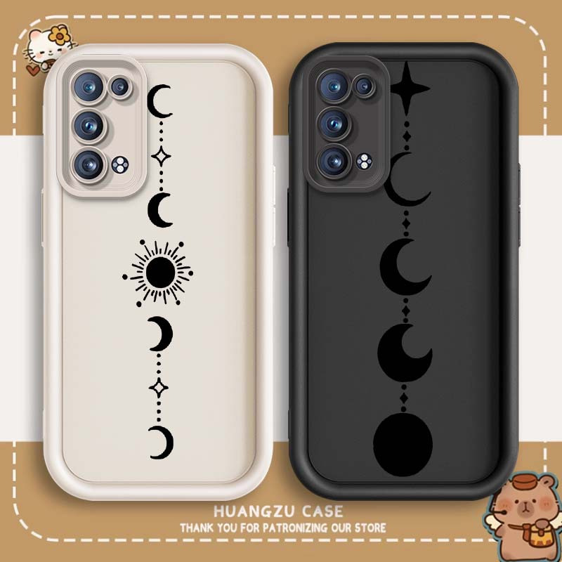 

Sun Stars Space Moon Art Soft Tpu Black White Cover For Oppo Reno Pro Pro+ Lite 4g 5g Eye Ladder Matte Phone Case