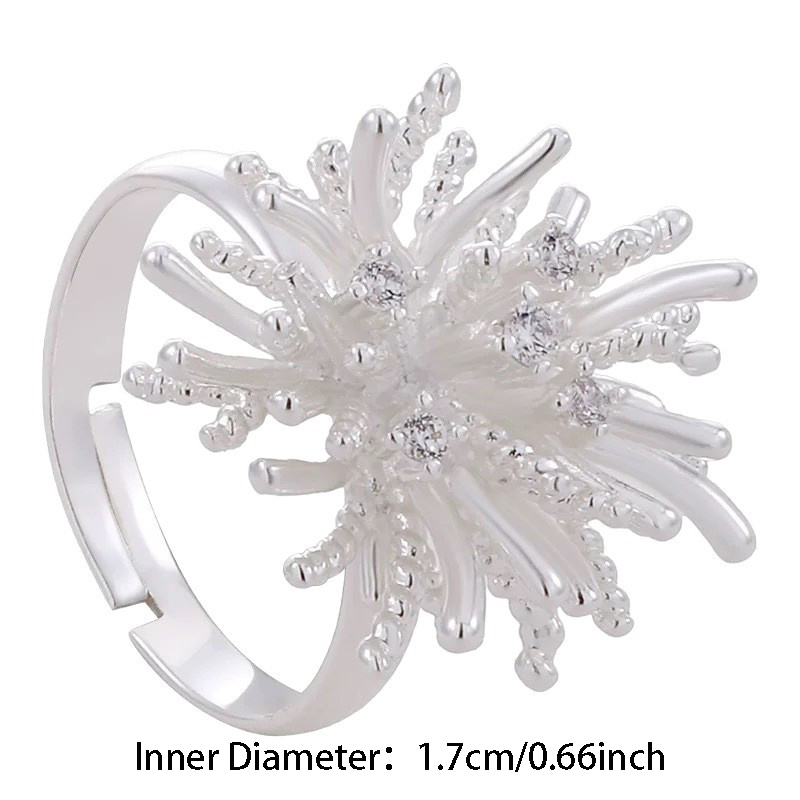 Women's Elegant Large Firework-Shaped Statement Ring