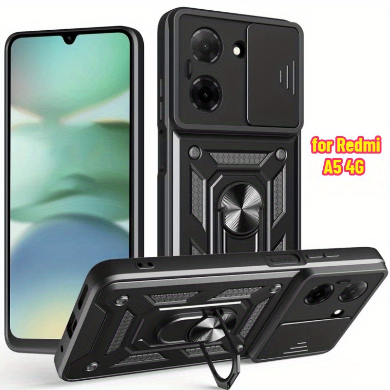Compatible con Xiaomi Redmi A5 4G Protective Case, Redmi A5 Sliding Camera  Lens Protection Back Cover, Redmi A5 5A 4G de coche con anillo magnét
