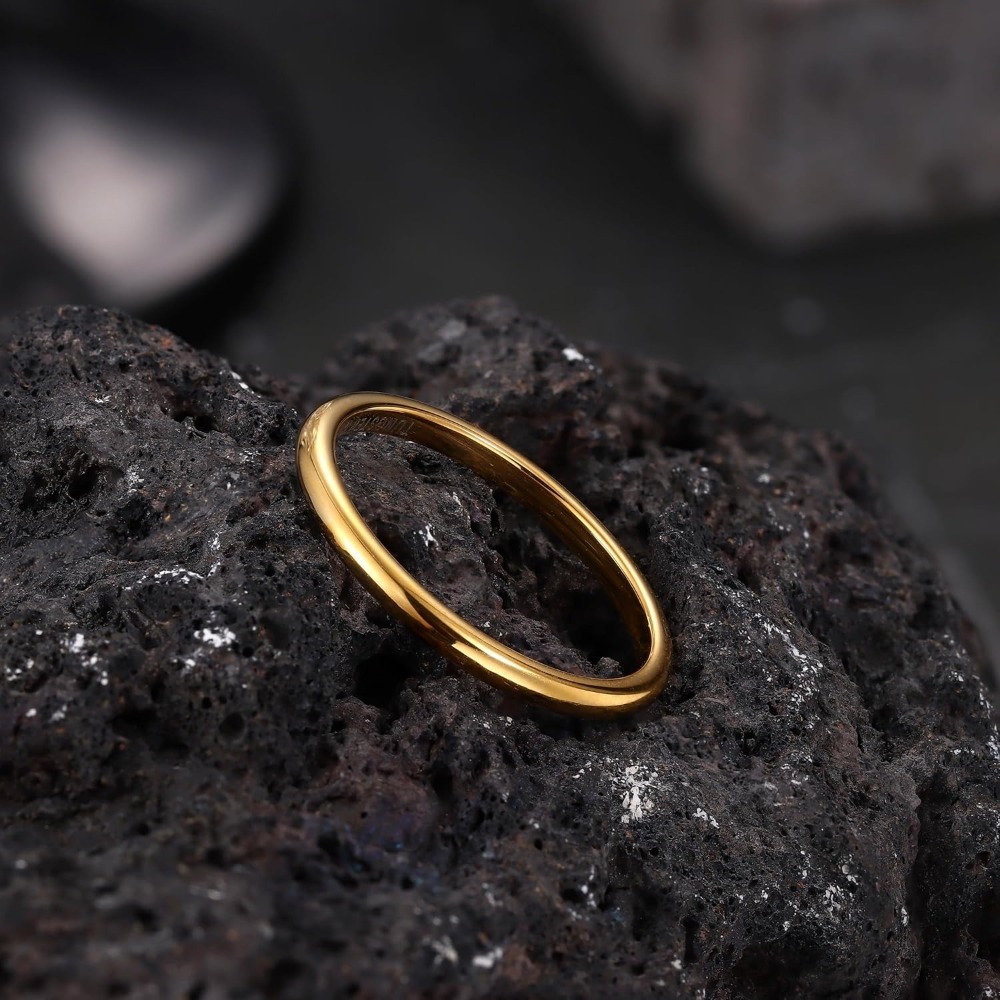 Women's Slim Titanium Steel Ring, Minimalist Style