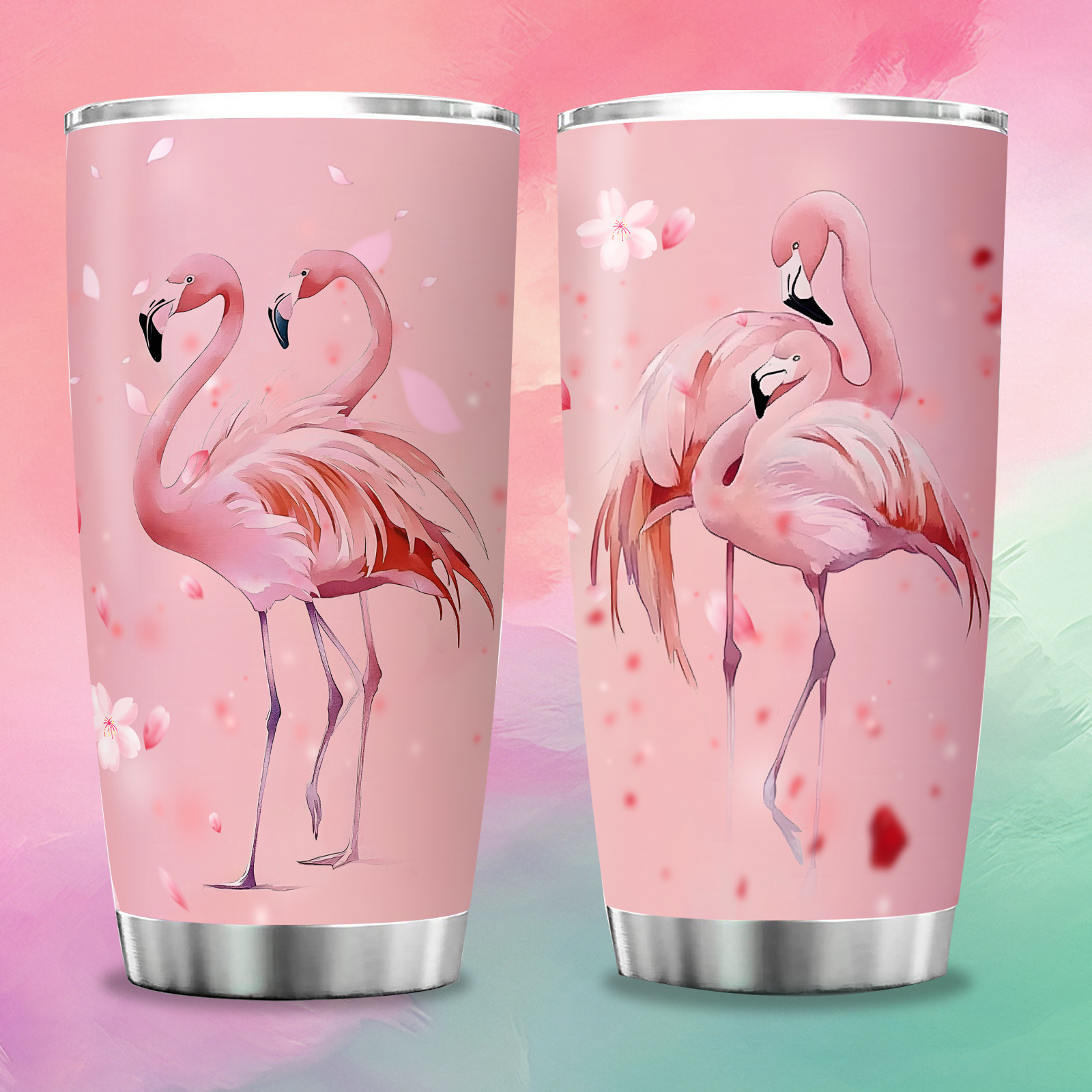 TEMU 1pc, 20-ounce Tumbler With A "flamingo" Design, Large Capacity Car Cup, Double-walled Insulated Tumbler, "" Themed Tumbler, Perfect For Holiday