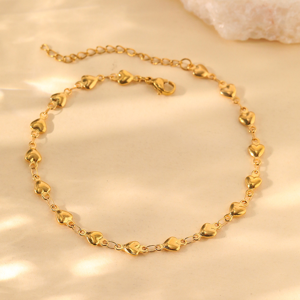 TEMU Pulsera tobillera de acero inoxidable con cadena de extensión ajustable y cuentas de , accesorio de regalo para uso diario en vacaciones en para