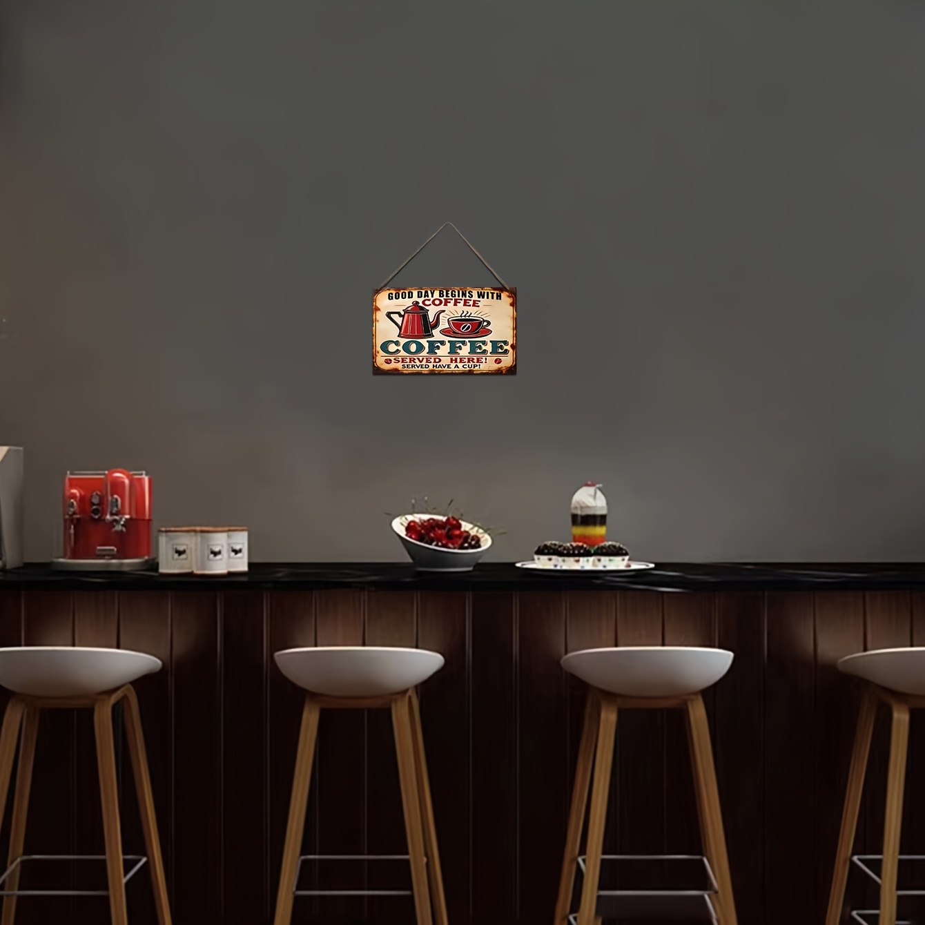 TEMU 2d Flat, Vintage Wood Coffee Sign Suitable For Home, Restaurant & Café Wall Decor - Retro Suitable For Home,, Office Decoration With Wood