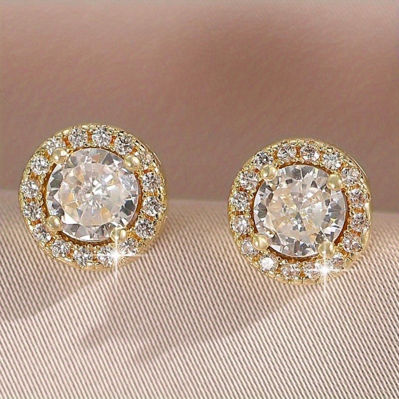 1pair 0.5/1/2/3 Carat 925 Silvery Round Moissanite Earrings