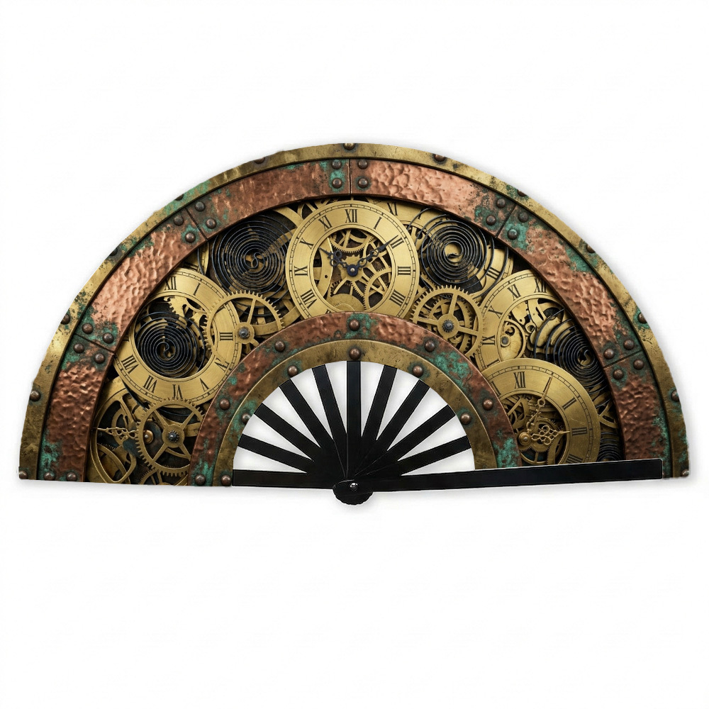TEMU 1 pièce Horloge à Remontoir Pliable au Motif d'Engrenages à Couplettes, Style Steampunk Industriel , Légère et Parfaite pour un ou des Activités