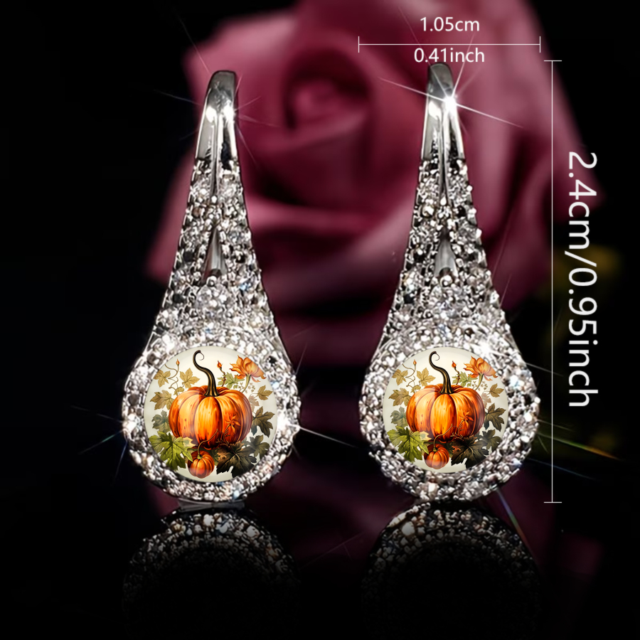TEMU 2pcs Pumpkin Earrings Autumn Earrings Harvest Earrings Seasonal Earrings Luxury Earrings Plant Earrings Jewelry Additions Unique Jewelry