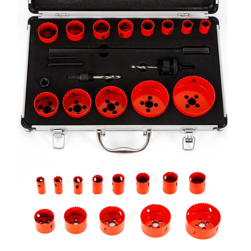Quiltern 17pcs Steel Hole Cutting Set - Versatile Drilling Tools (0.75"-2.99") With Storage Case - Suitable For Wood, Pvc, And Plastic Materials