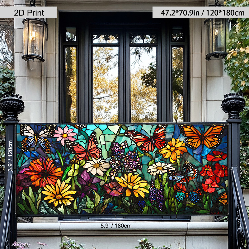 TEMU 1pc Of Railing Decoration, Yard Decoration, Wall Decoration, Christmas Decoration, Outdoor Decoration, Terrace Privacy Screen, Party Backdrop,