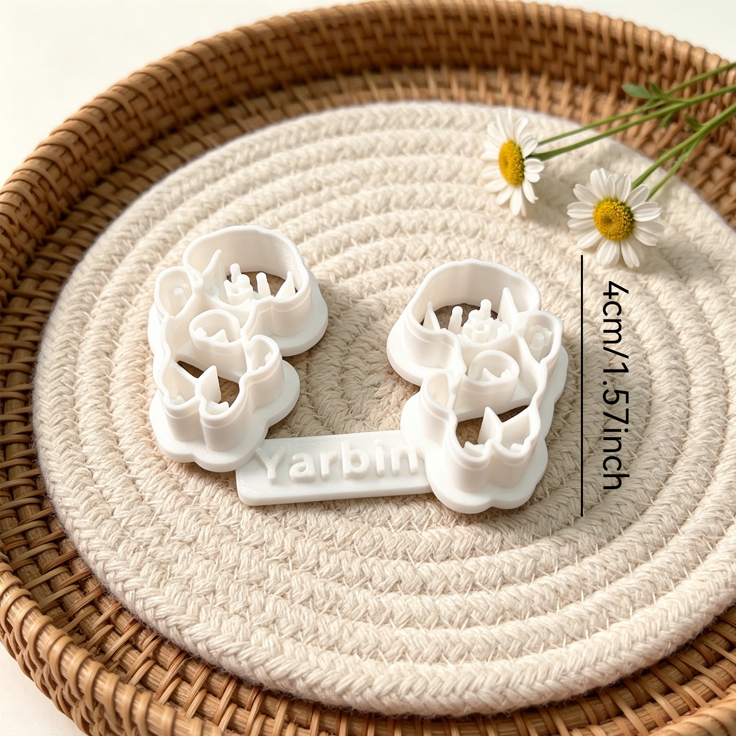 TEMU 3pcs Animal Theme Polymer Clay Cutters, Fluffy Maltese Puppy Clay Molds, Flower Shape Spring Valentine's Day Stamping Cutting Tools, Pendant