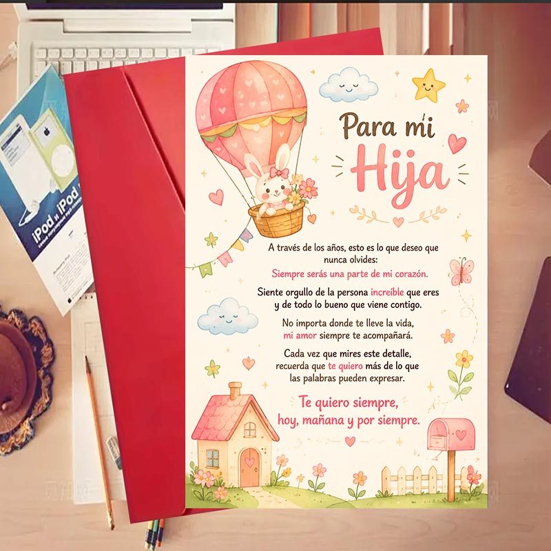 TEMU 1 Set de Tarjeta de Felicitación para Hija, Ideal para Aniversarios y Especiales