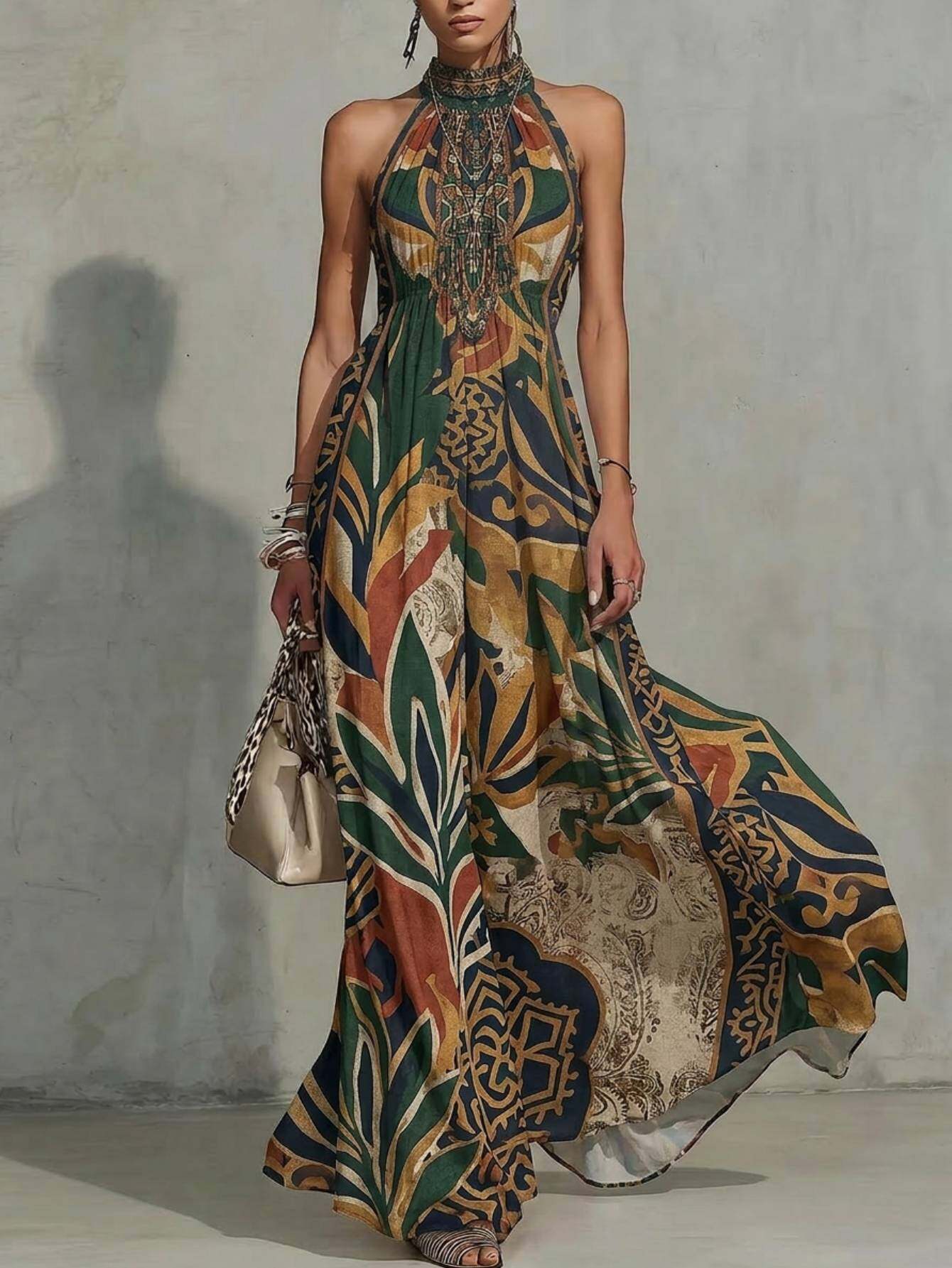 slim fit dress slacks Tall Boho Floral Print Maxi Dress