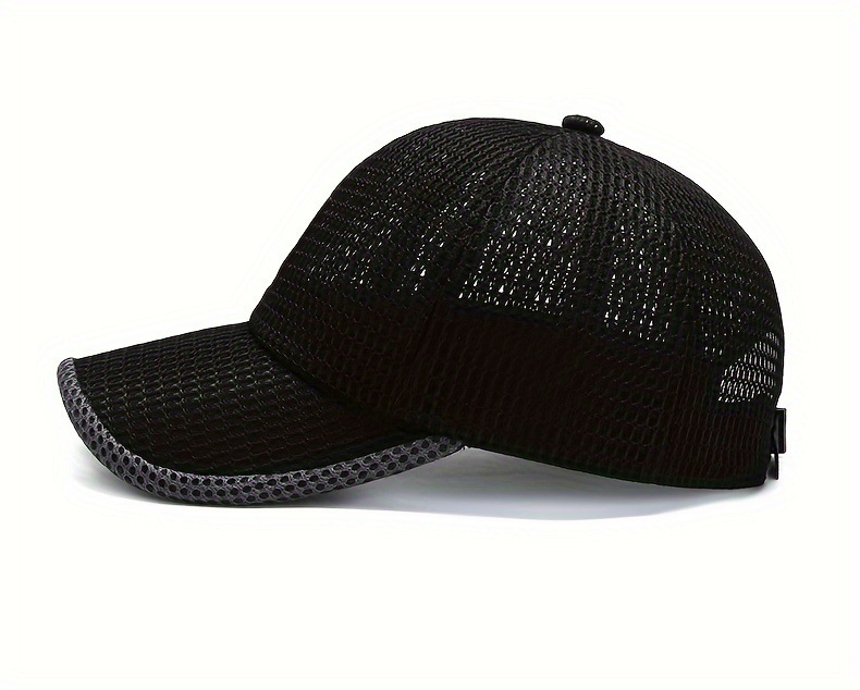 2pcs mens breathable mesh baseball cap adjustable summer sun protection hat for outdoor activities fishing leisure gray black fishing hat details 3