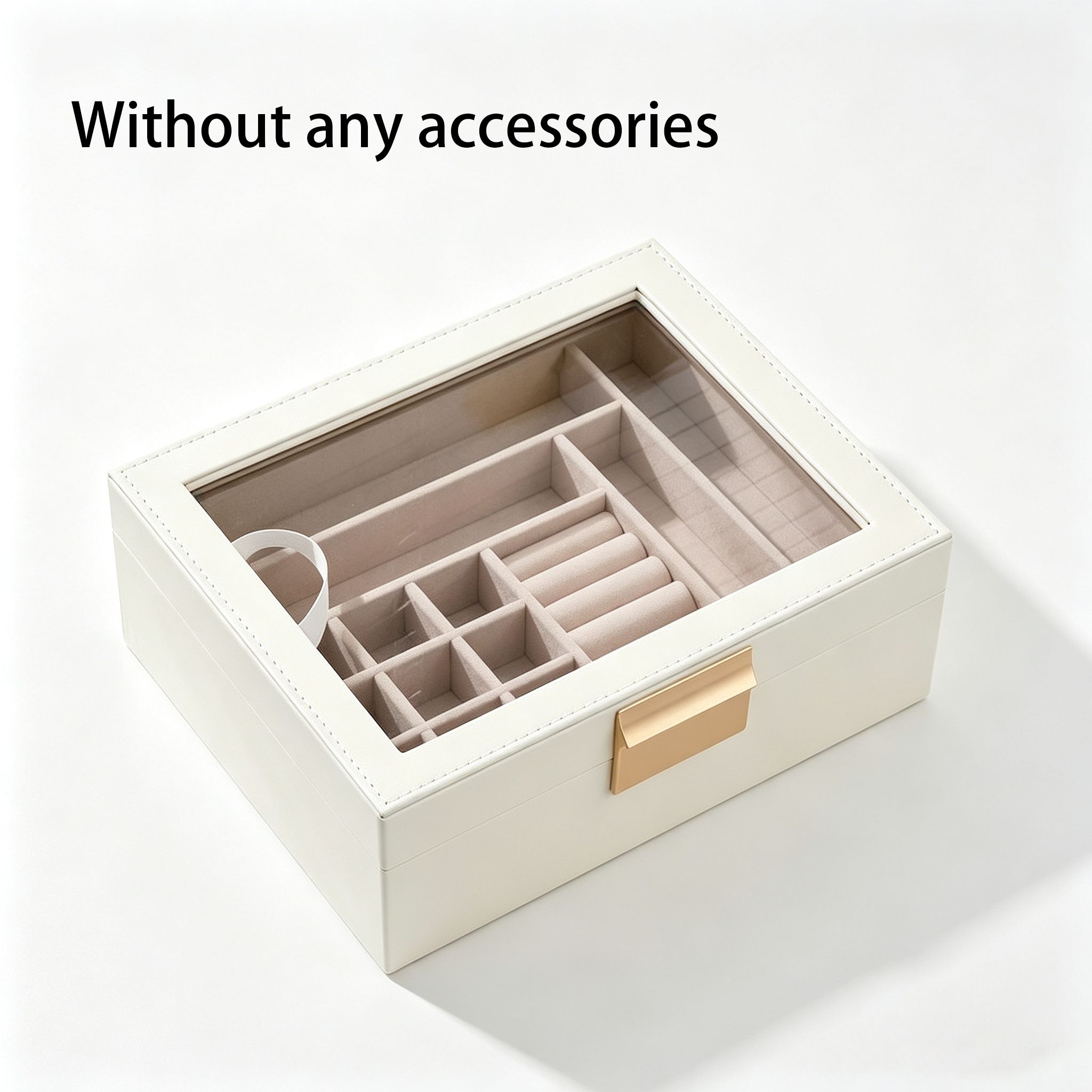 Double-Layer Square Button Jewelry Box Desktop Dust-Proof Light Luxury Jewelry Storage Box Gift Jewelry Case Portable Travel Organizer, for Storing Rings, Earrings, And Necklaces - Ideal for Wedding, Halloween, And Christmas